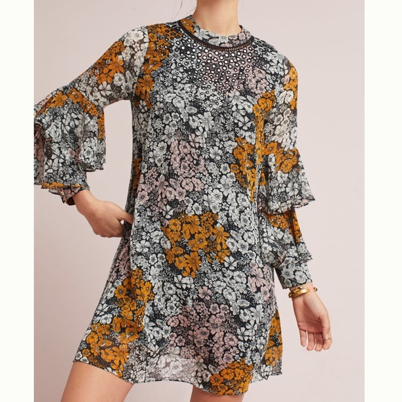 Anthropologie Dresses & Skirts - Anthro Ranna Gill Floral Fluttered Tunic Dress M